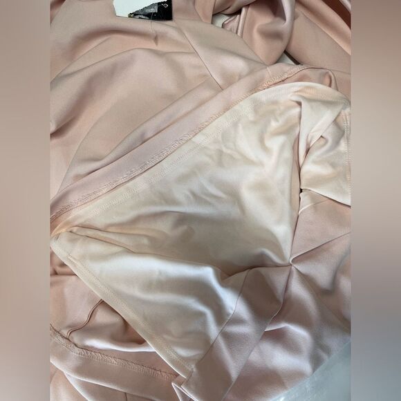 NWT Betsy & Adam | Pink Blush Cape Sleeve Crepe V back Sheath Dress 6 - Picture 5 of 7